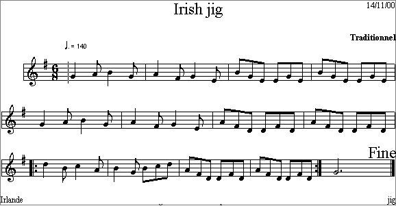 Irish folk tunes - Air traditionnels d'Irlande - Partition guitare